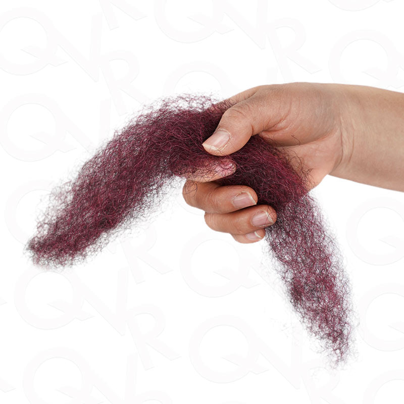 Onimehair™ Three Mix Colors Afro Kinky Bulk #1B/99J/Burgundy Human Hair For Braiding Dreadlock Hair