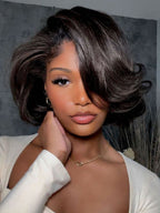 Onimehair™ Pre-bleached Body Wave Hair Wear Go Bob Wig 13x4 Pre-cut HD Lace Pre-plucked