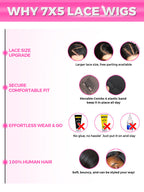 Onimehair™ Wear Go Glueless Balayage Highlight Ombre Brown Water Wave Wig Pre-plucked