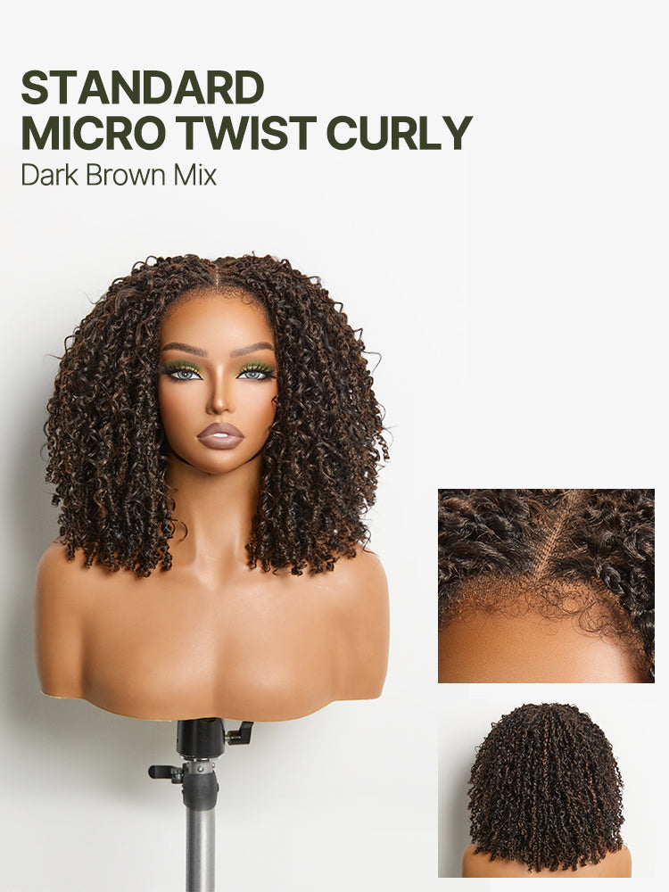 Micro Twist Curly Dreadlock Wig 11x4 HD Lace Front Glueless Synthetic Hair