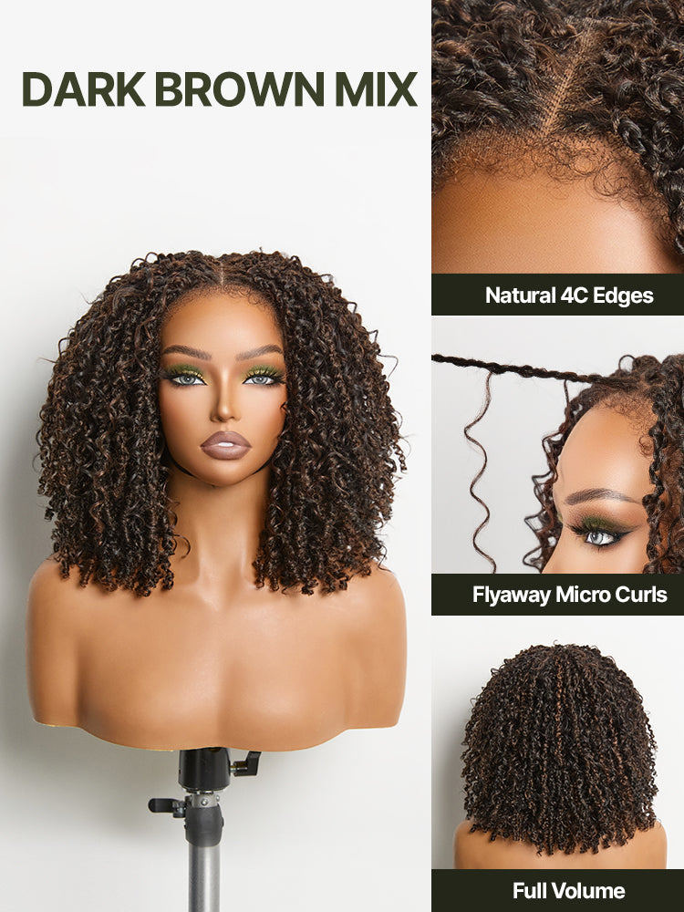 Micro Twist Curly Dreadlock Wig 11x4 HD Lace Front Glueless Synthetic Hair