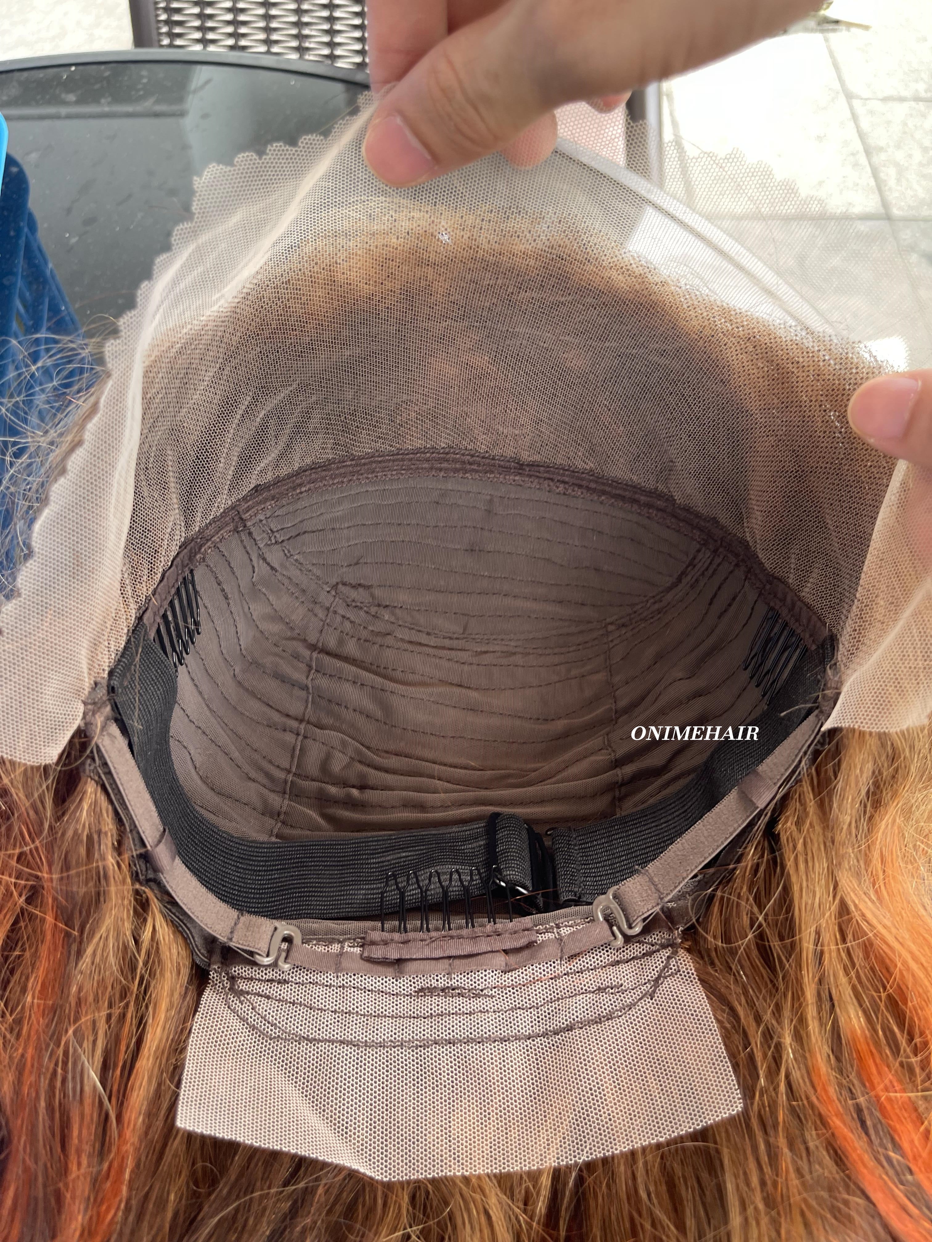 #4/30/350 Rose Wavy Frontal Transparent 13X4  Lace - Onime Hair