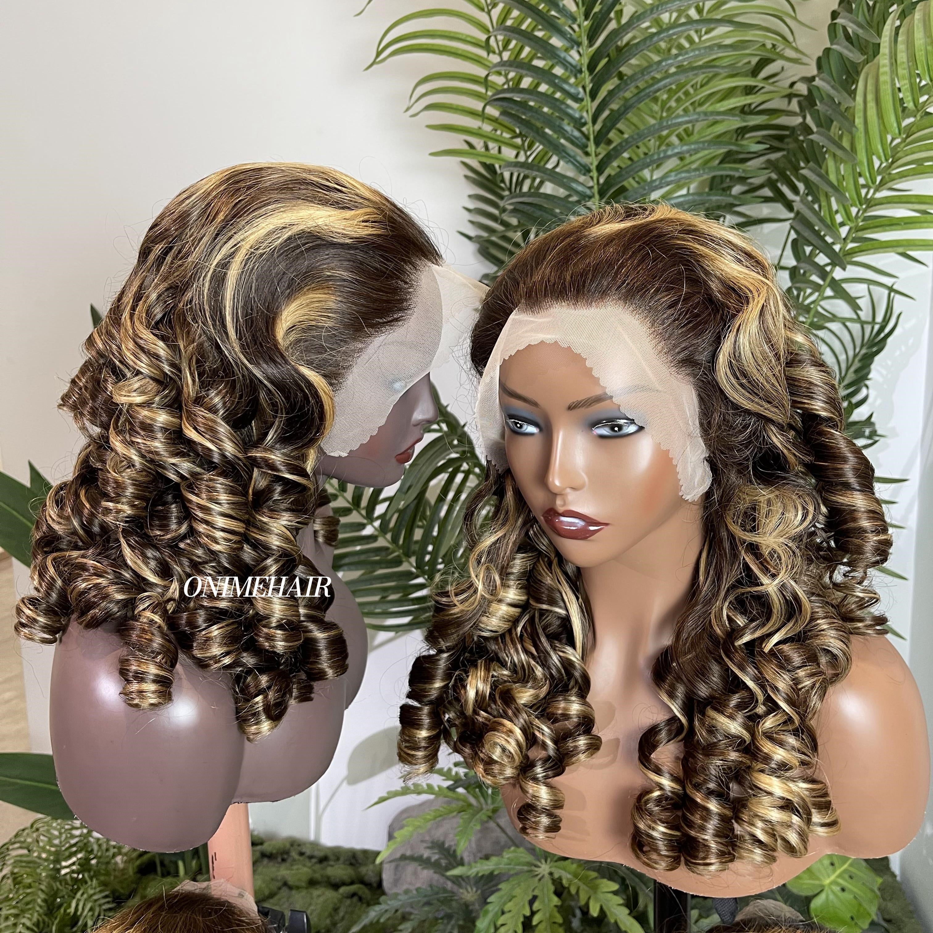 #4/27 Egg Curly Frontal Transparent 13X4  Lace - Onime Hair