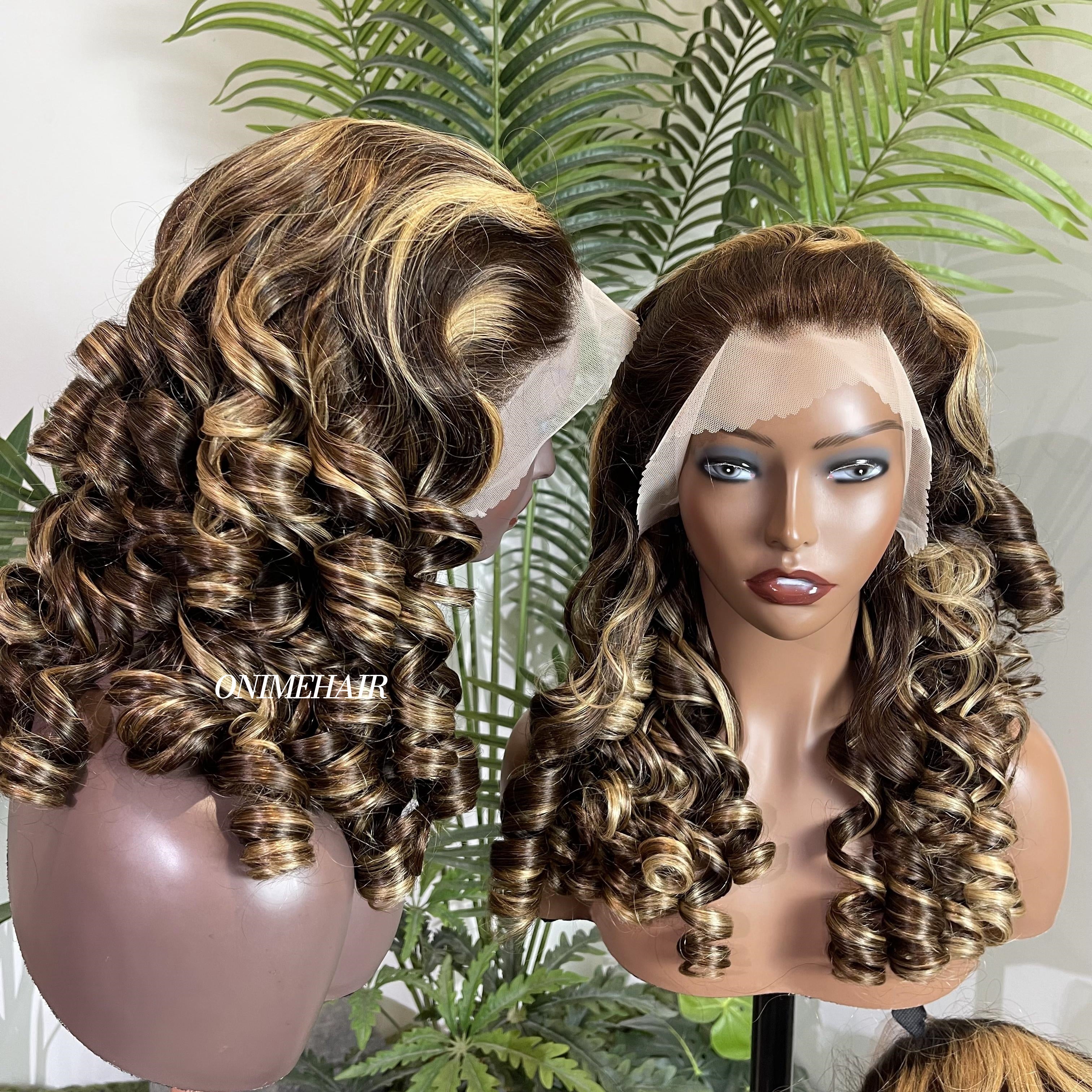 #4/27 Egg Curly Frontal Transparent 13X4  Lace - Onime Hair
