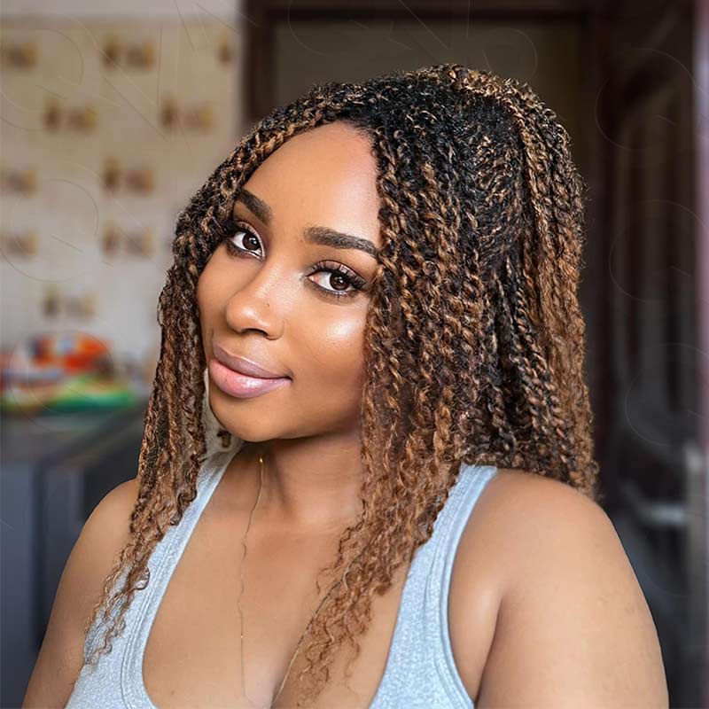 Onimehair™ #27/30 Afro Kinky Bulk Mixed Color Human Hair for Braiding DreadLock