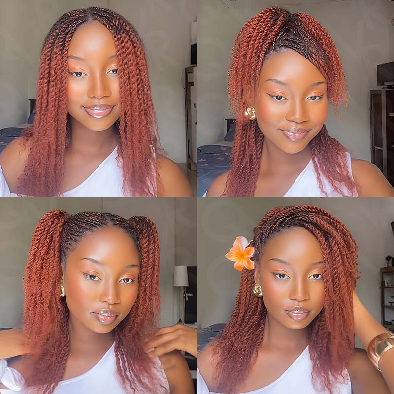 Onimehair™ Reddish Brown Color Afro Kinky Bulk Human Hair For Braiding Dreadlock Hair