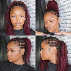 Onimehair™ Affordable Afro Kinky Bulk Human Hair 99J Burgundy Color For Braiding DreadLock