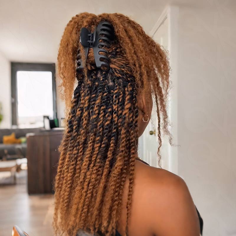 Onimehair™ Affordable Afro Kinky Bulk Human Hair Auburn Color For Braiding DreadLock