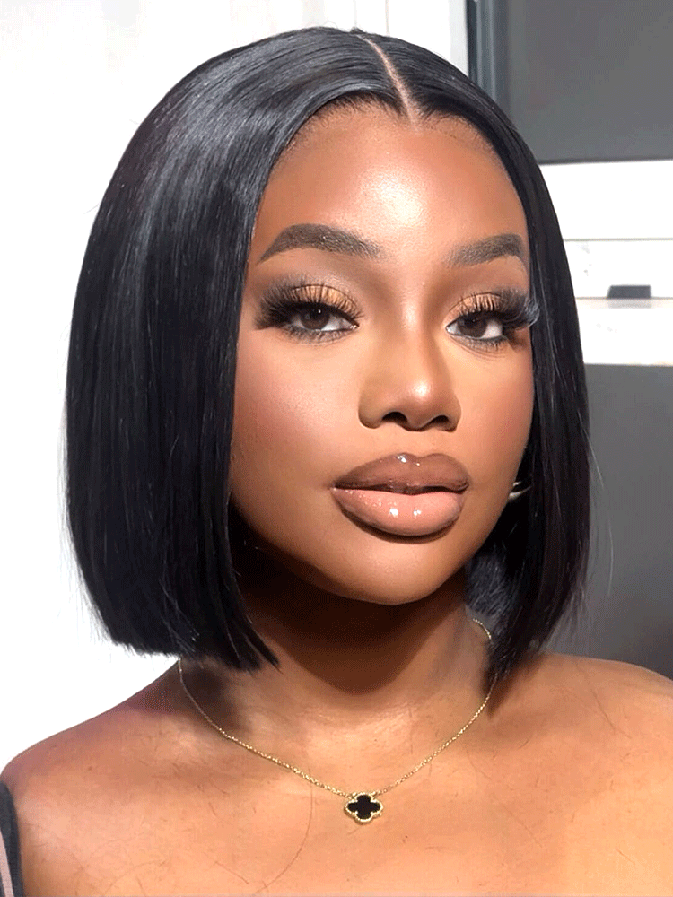 Onimehair™ 13x4 HD Lace Glueless Bob Wigs Wear Go Pre Cut Lace Human Hair Wigs