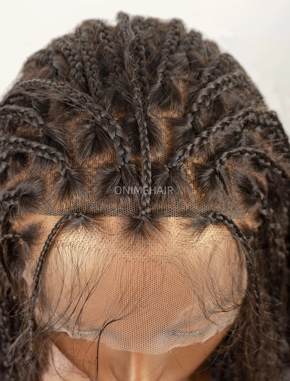 Human Hair Full Lace Braided Wig Glueless Small Boho Knotless Braids With Baby Hair