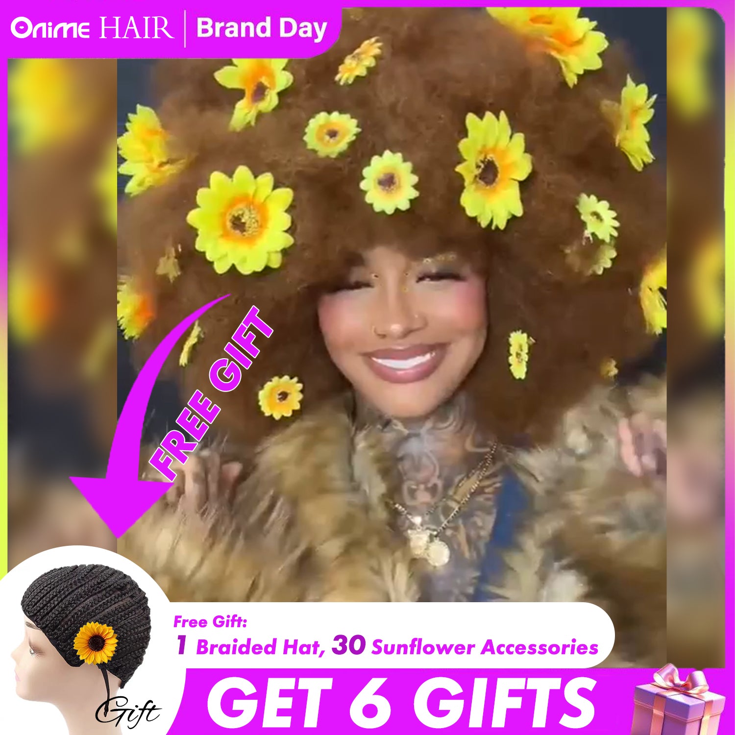 🔥30 PCS Sunflower and 1PC headgear🔥