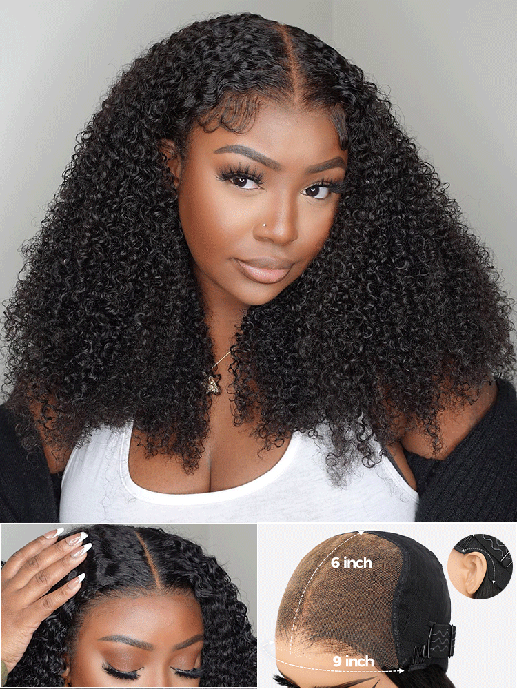 Onimehair™ Pre-cut 13x4 Lace M-cap Wear Go Glueless Mini Knots onimehair Bob Curly Hair HD Lace Front Wig Pre-plucked