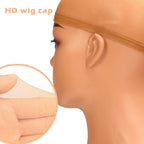 Onimehair™4 Pcs 2 Pcs HD Wig Cap for Lace Front Wig, Invisible Hd Wig Cap