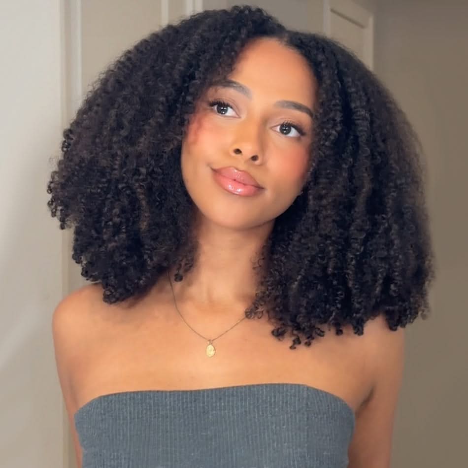 My site ombre brown curly lace wig with volume, 13x4 and 13x6 lace closure, featuring natural coily curls and ombre color.