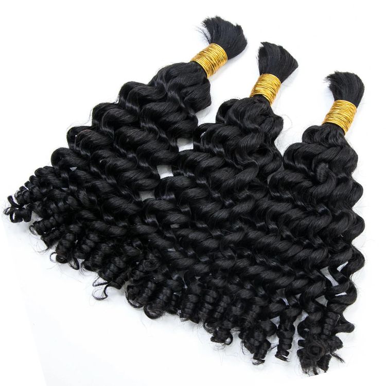 Spiral Curly Human Bulk Hair Extensions For Braiding & Boho Braids
