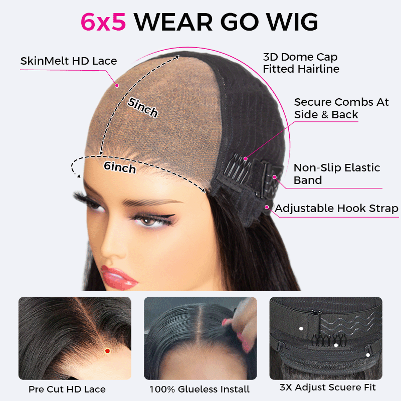 Deep Wave Glueless Bob Human Hair Wig 5×5 HD Lace Pre Everything Natural Look 180% Density