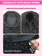 Onimehair™ 3 In 1 Half Wig Layered Curly Bob Pre-Styled onimehair Curly Half Wig Draw-strings Flip Over Wig