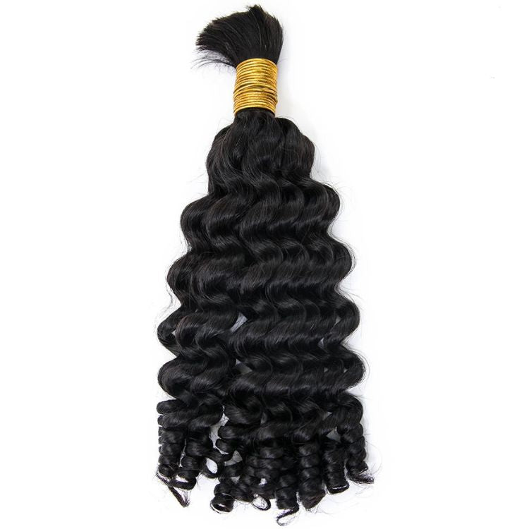 Spiral Curly Human Bulk Hair Extensions For Braiding & Boho Braids