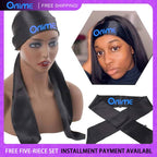 Onimehair™Wig Grip Band Soft Satin Scarf Fashion Headbands for Lace Frontal Wigs Fixing, Makeup, Sports, Yoga, Facial (1 Pcs, Black)