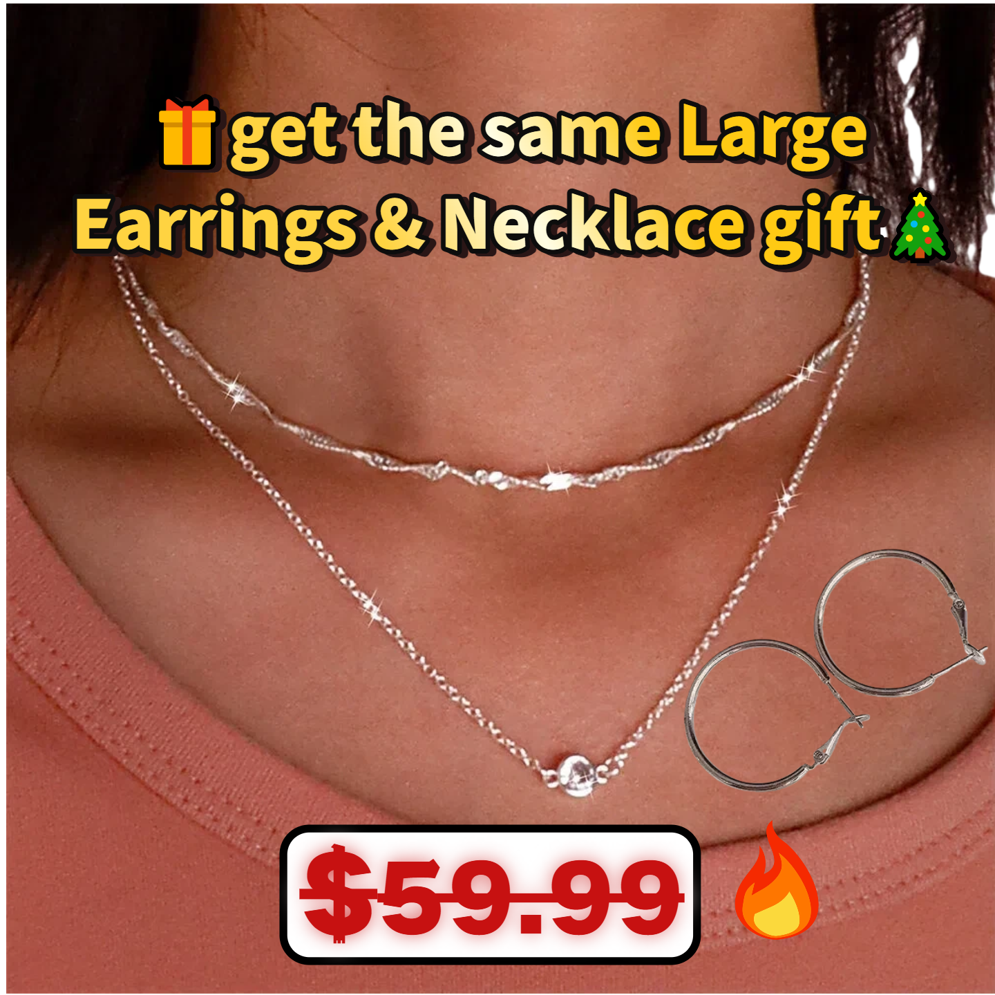 Christmas Large Earrings & Necklace