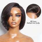 Onimehair™Mature Boss Pixie Cut with Swept Bangs Glueless Minimalist HD Lace Bob Wig