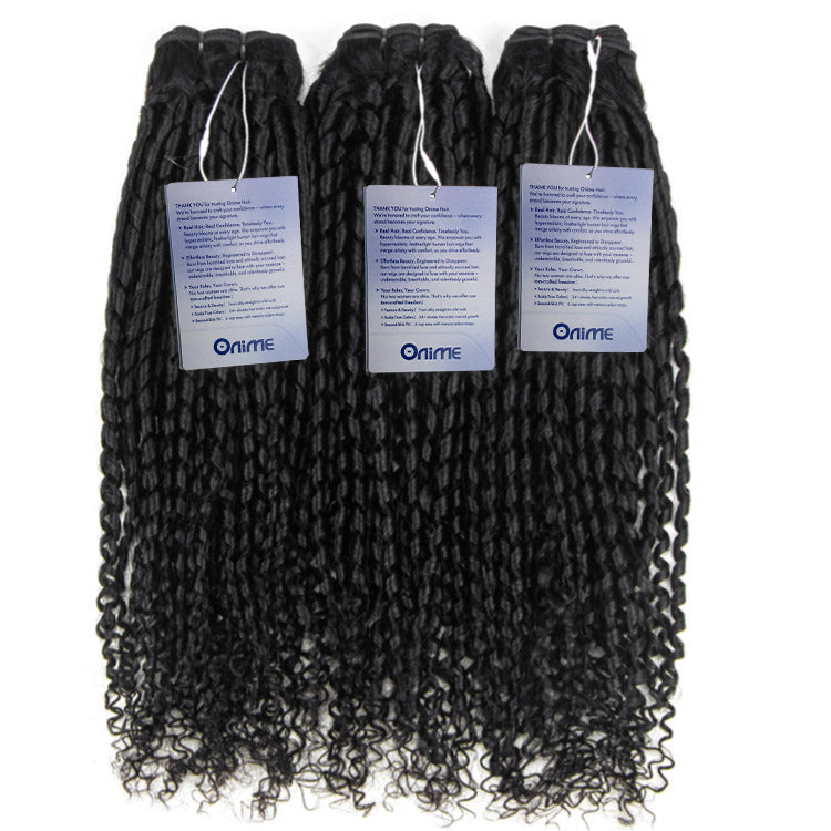 Pixie Curly Human Hair Bundles Natural Black Tight Defined Curls