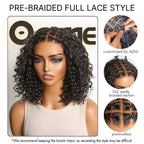 Exclusive Deal | Boho Braids Deep Curly Glueless 5x5 Closure Lace with Braided Top Human Hair Wig Pre-Cut Lace