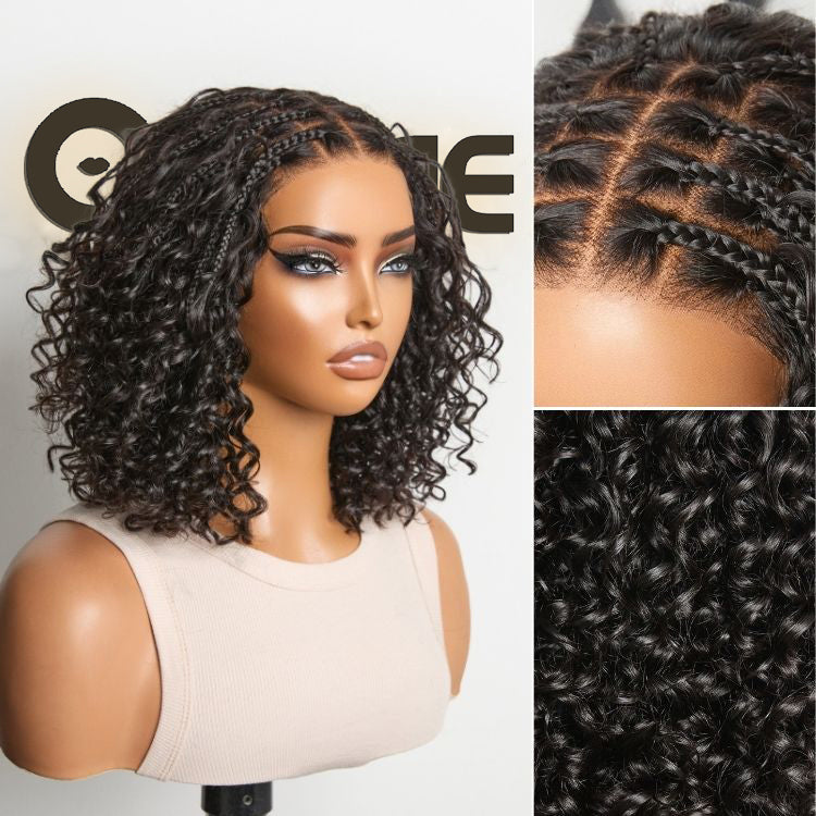 Exclusive Deal | Boho Braids Deep Curly Glueless 5x5 Closure Lace with Braided Top Human Hair Wig Pre-Cut Lace