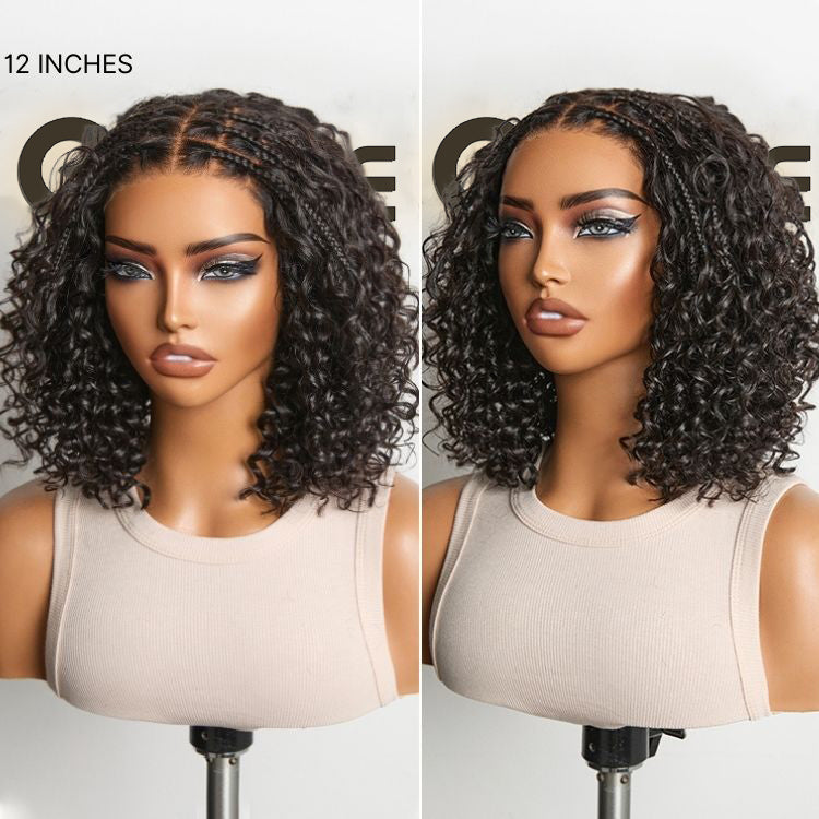 Exclusive Deal | Boho Braids Deep Curly Glueless 5x5 Closure Lace with Braided Top Human Hair Wig Pre-Cut Lace