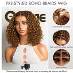 Exclusive Deal | Boho Braids Deep Curly Glueless 5x5 Closure Lace with Braided Top Human Hair Wig Pre-Cut Lace