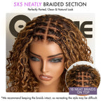 Exclusive Deal | Boho Braids Deep Curly Glueless 5x5 Closure Lace with Braided Top Human Hair Wig Pre-Cut Lace