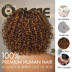 Brown Highlight / Natural Black / Blonde Highlight Deep Curly Glueless 5x5 Closure Pre-Cut Lace Wig