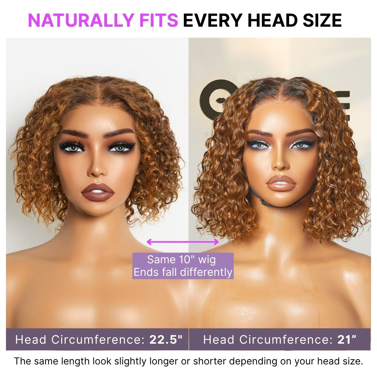Brown Highlight / Natural Black / Blonde Highlight Deep Curly Glueless 5x5 Closure Pre-Cut Lace Wig