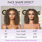 Brown Highlight / Natural Black / Blonde Highlight Deep Curly Glueless 5x5 Closure Pre-Cut Lace Wig