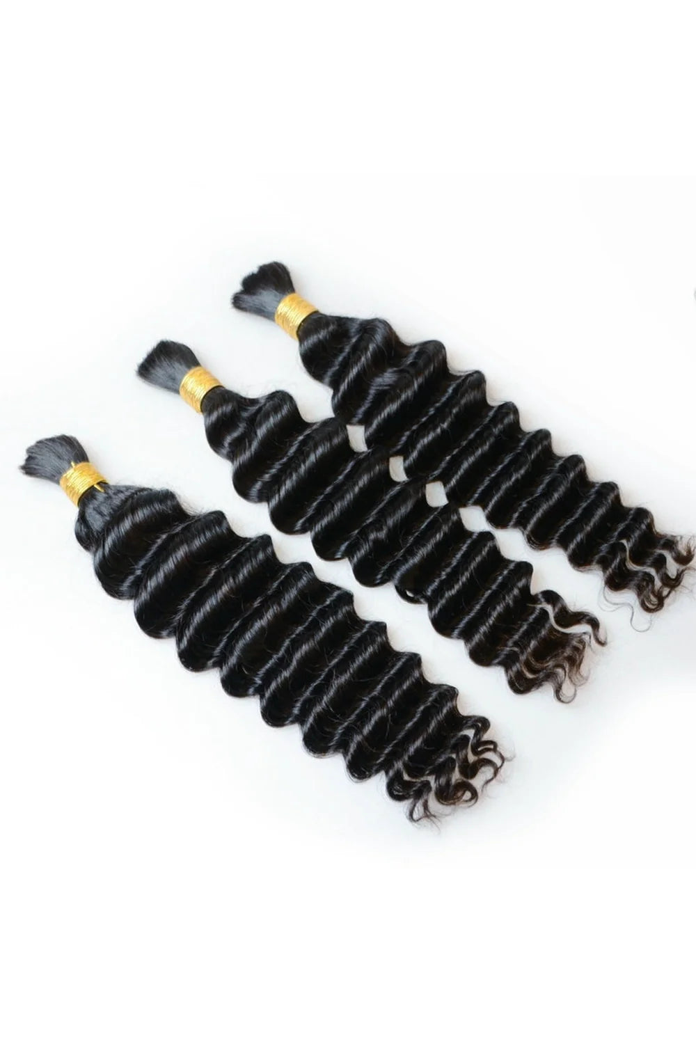 Onimehair Deep Wave Bulk Human Hair For Braiding Natural Black Boho Hair