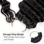 Onimehair™Onime Feather Crochet Hair Extension Deep Wave Virgin Human Hair