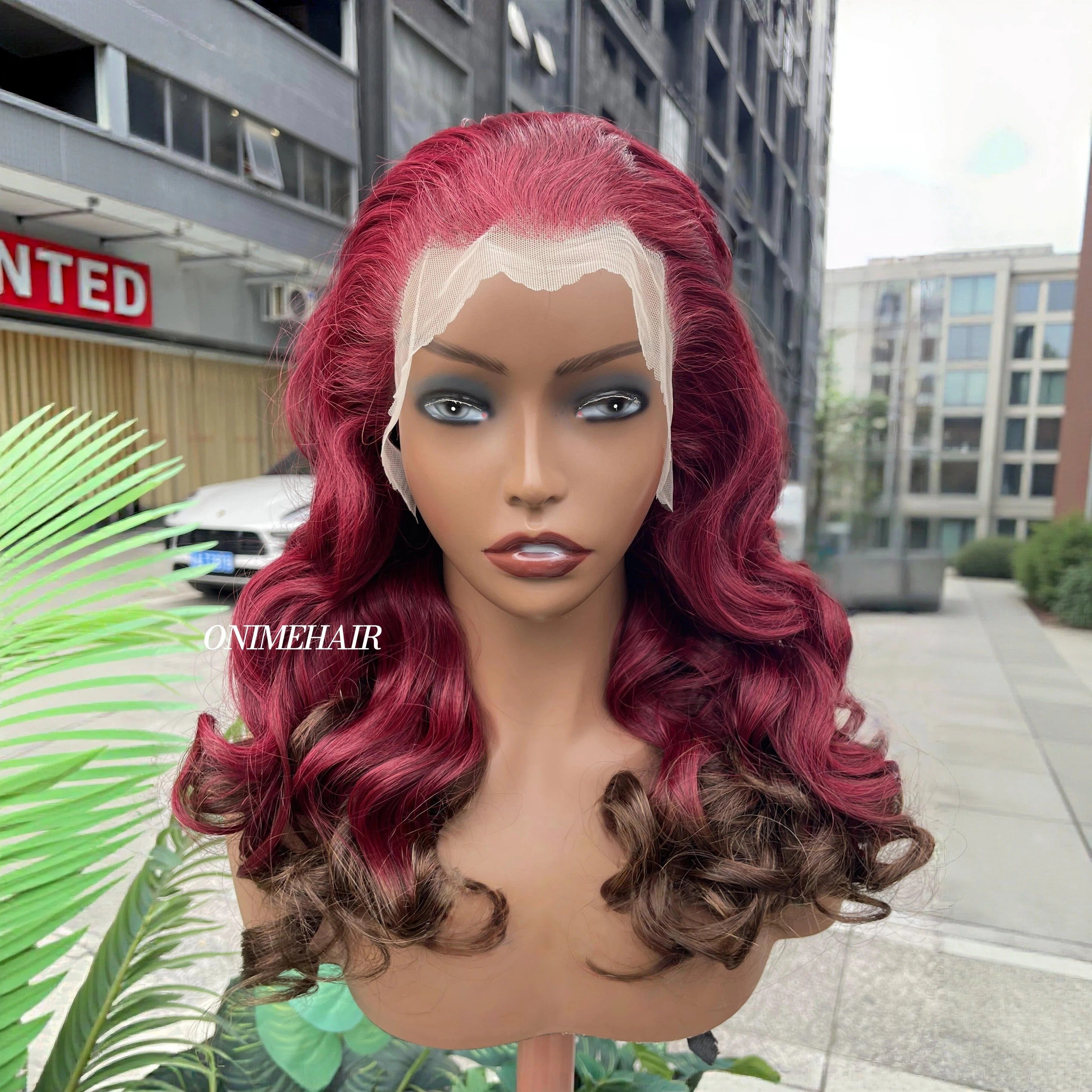 #99J/4 Rose Wavy Frontal Transparent 13X4  Lace - Onime Hair