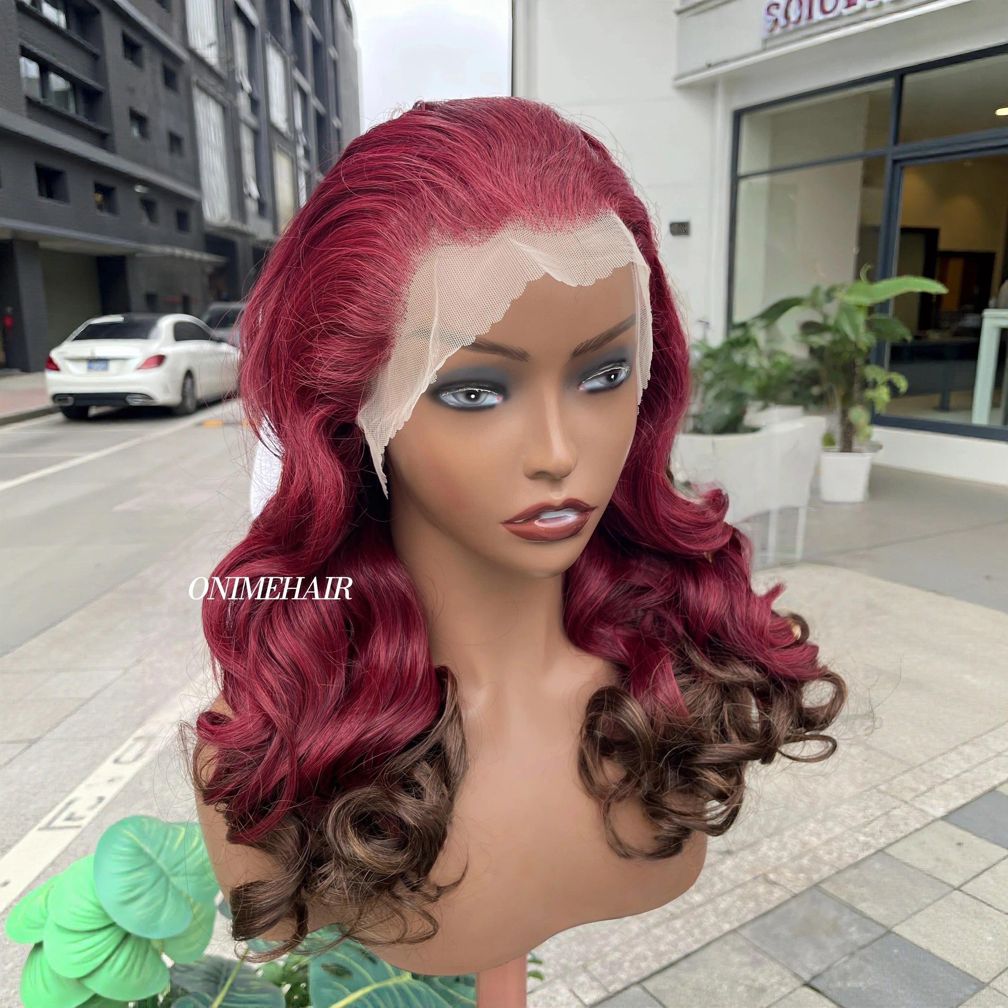 #99J/4 Rose Wavy Frontal Transparent 13X4  Lace - Onime Hair