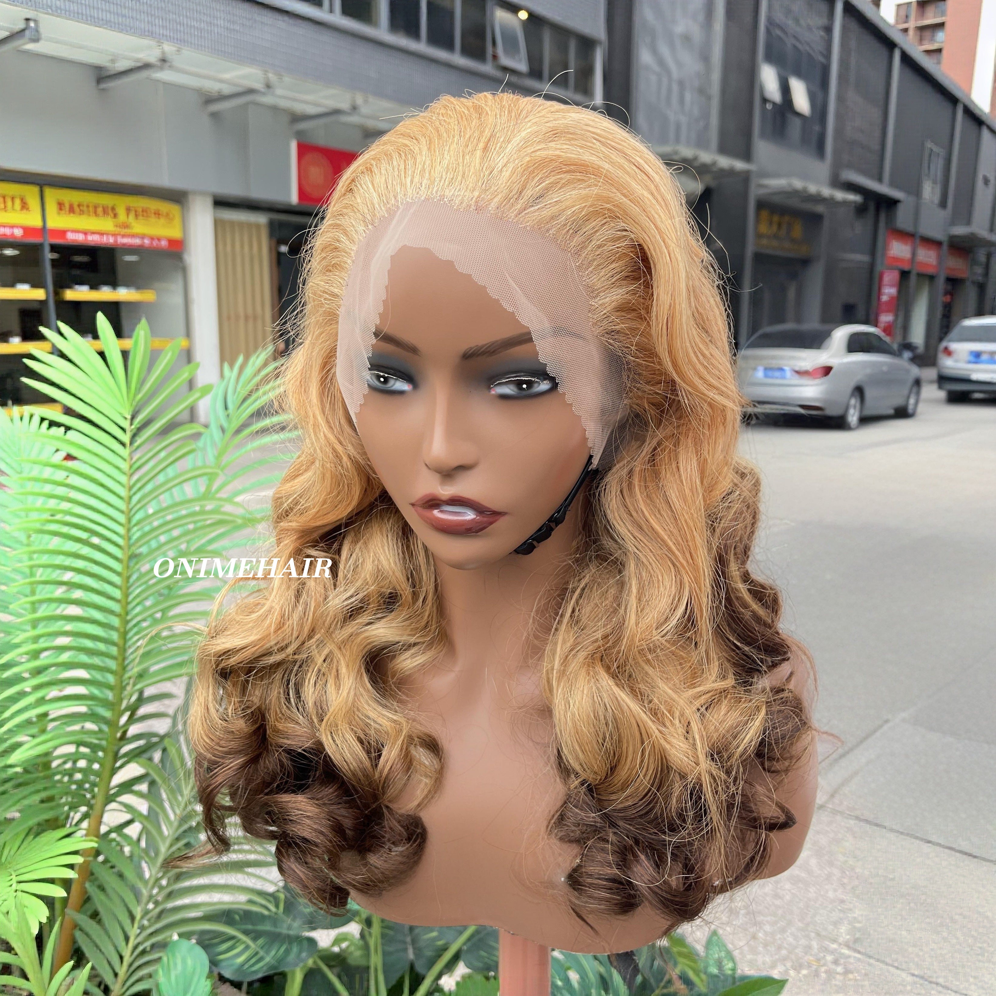 #27/4 Rose Wavy Frontal Transparent 13X4  Lace - Onime Hair