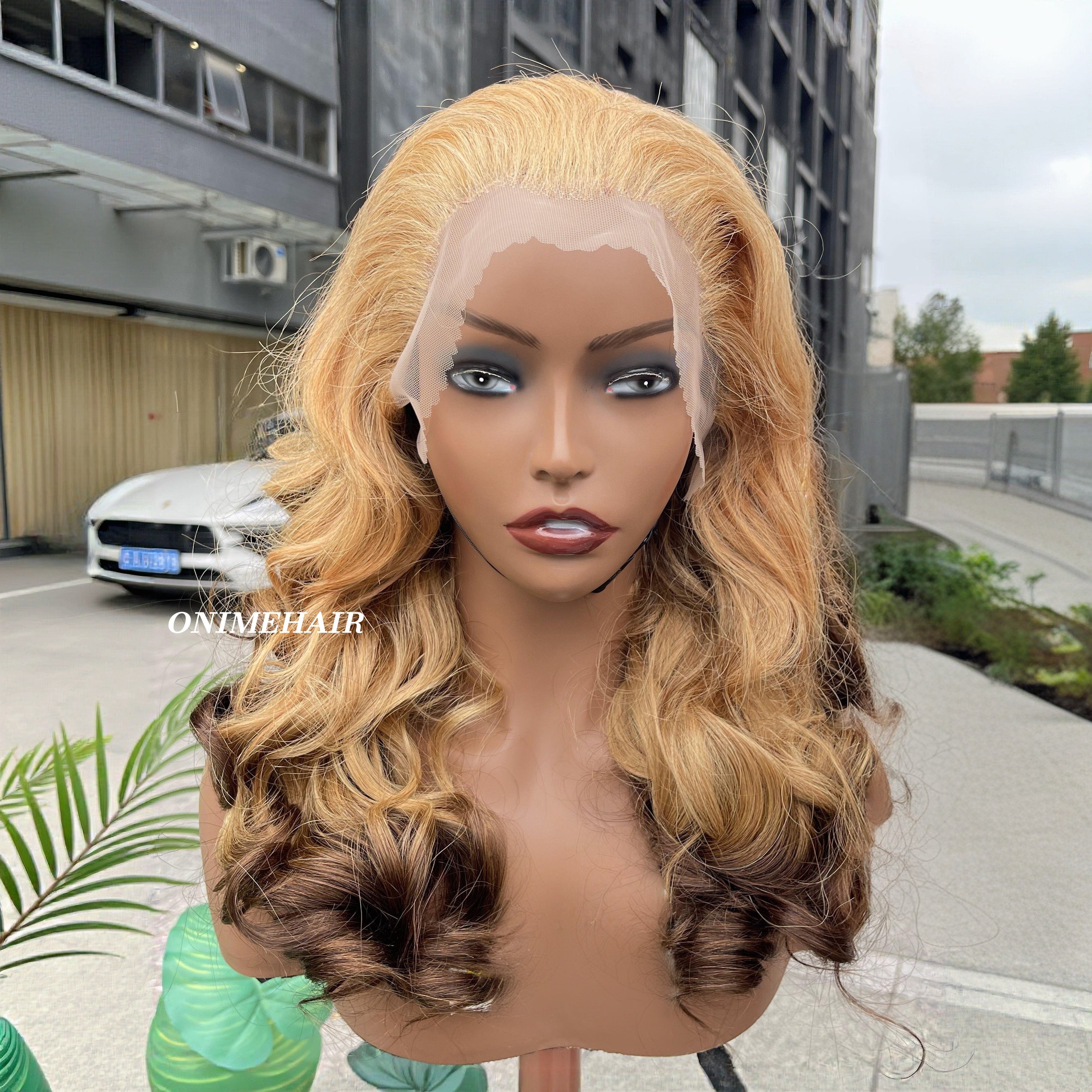 #27/4 Rose Wavy Frontal Transparent 13X4  Lace - Onime Hair