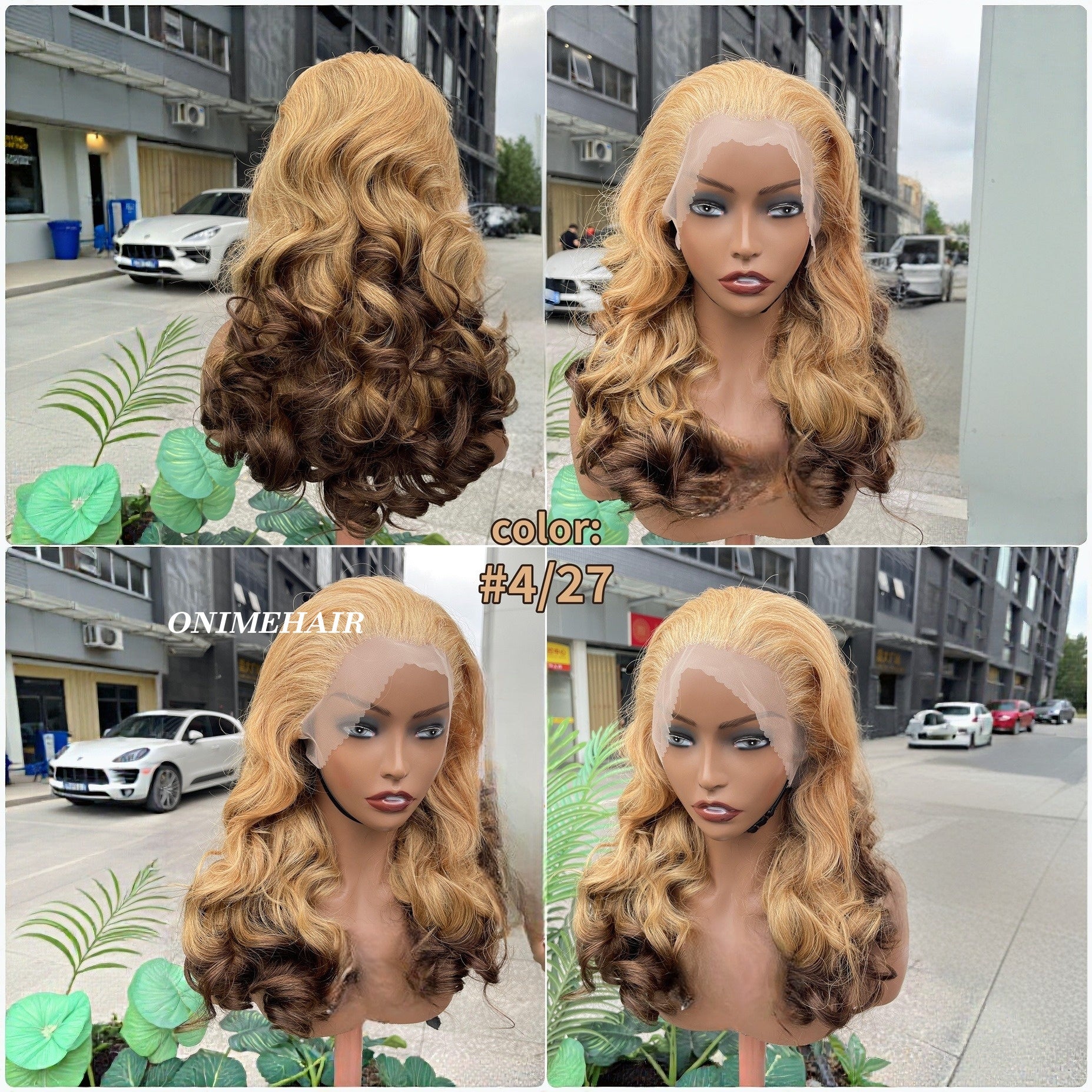 #27/4 Rose Wavy Frontal Transparent 13X4  Lace - Onime Hair