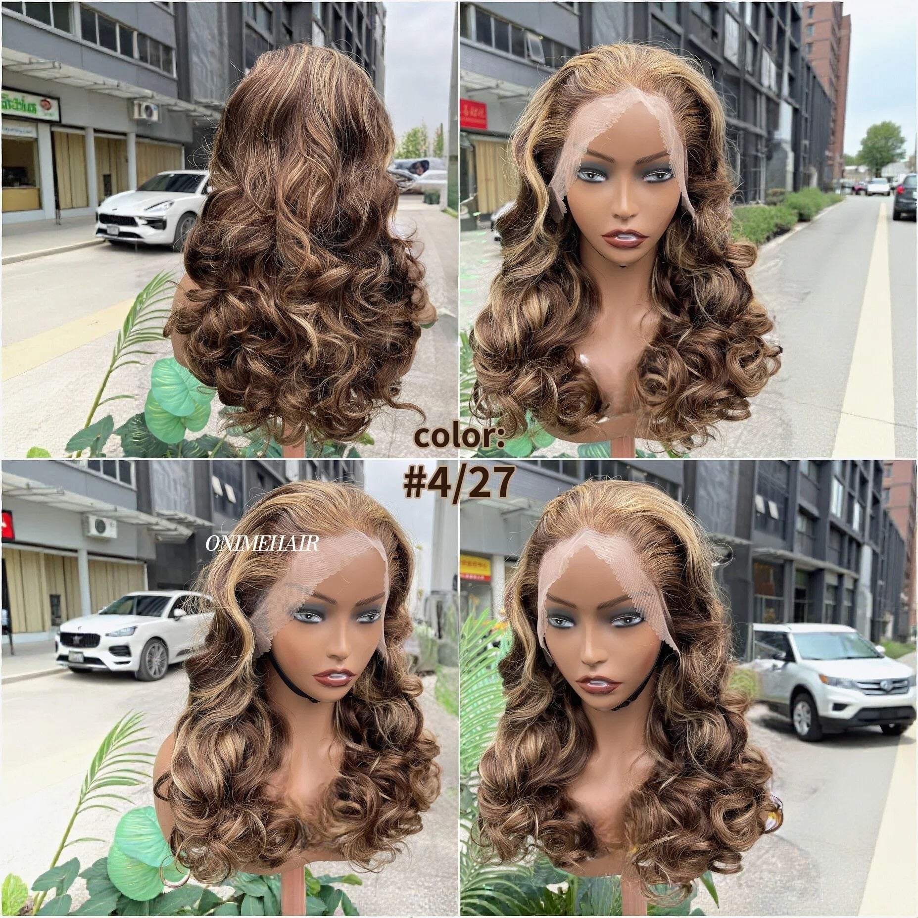 #4/27 Rose Wavy Frontal Transparent 13X4  Lace - Onime Hair
