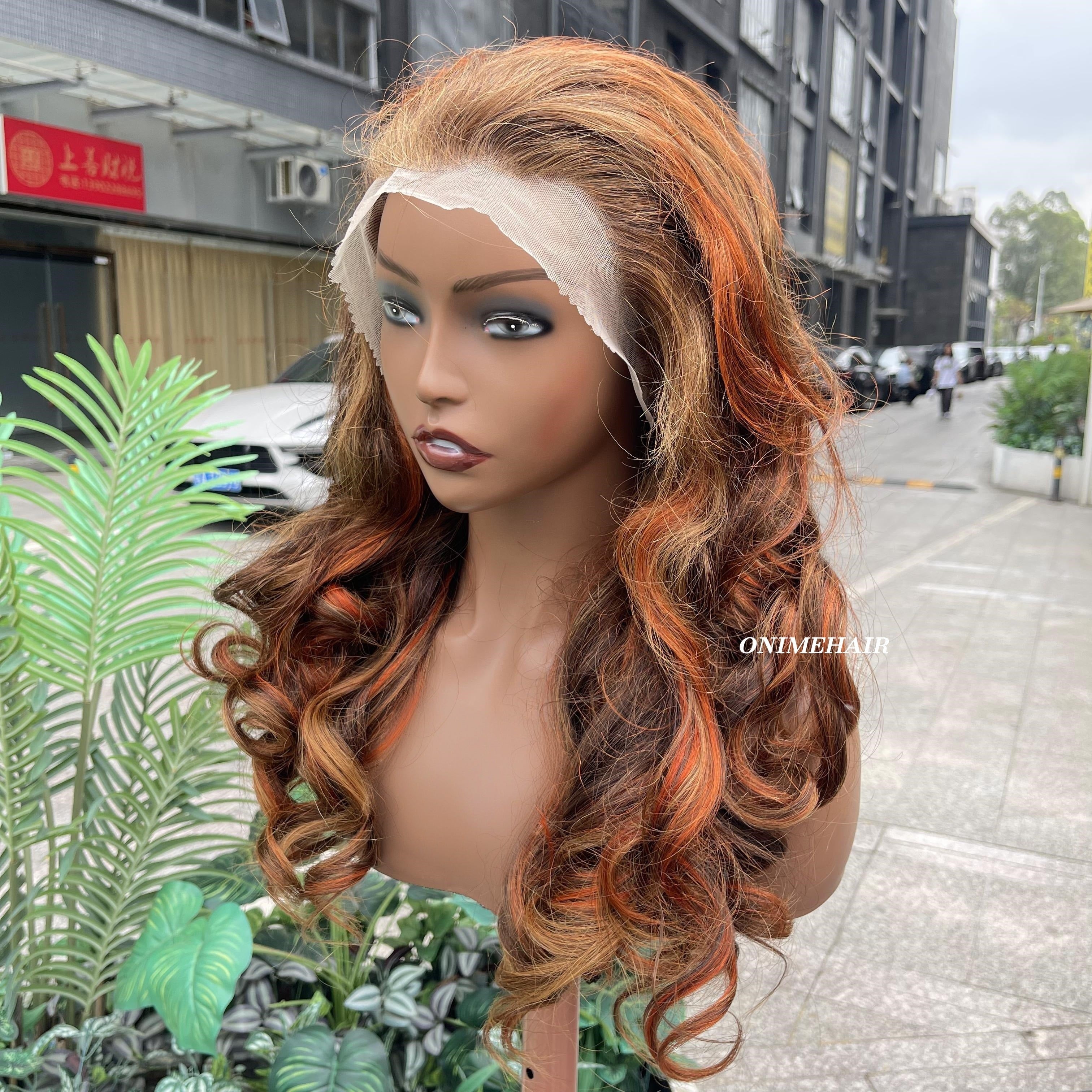 #4/30/350 Rose Wavy Frontal Transparent 13X4  Lace - Onime Hair