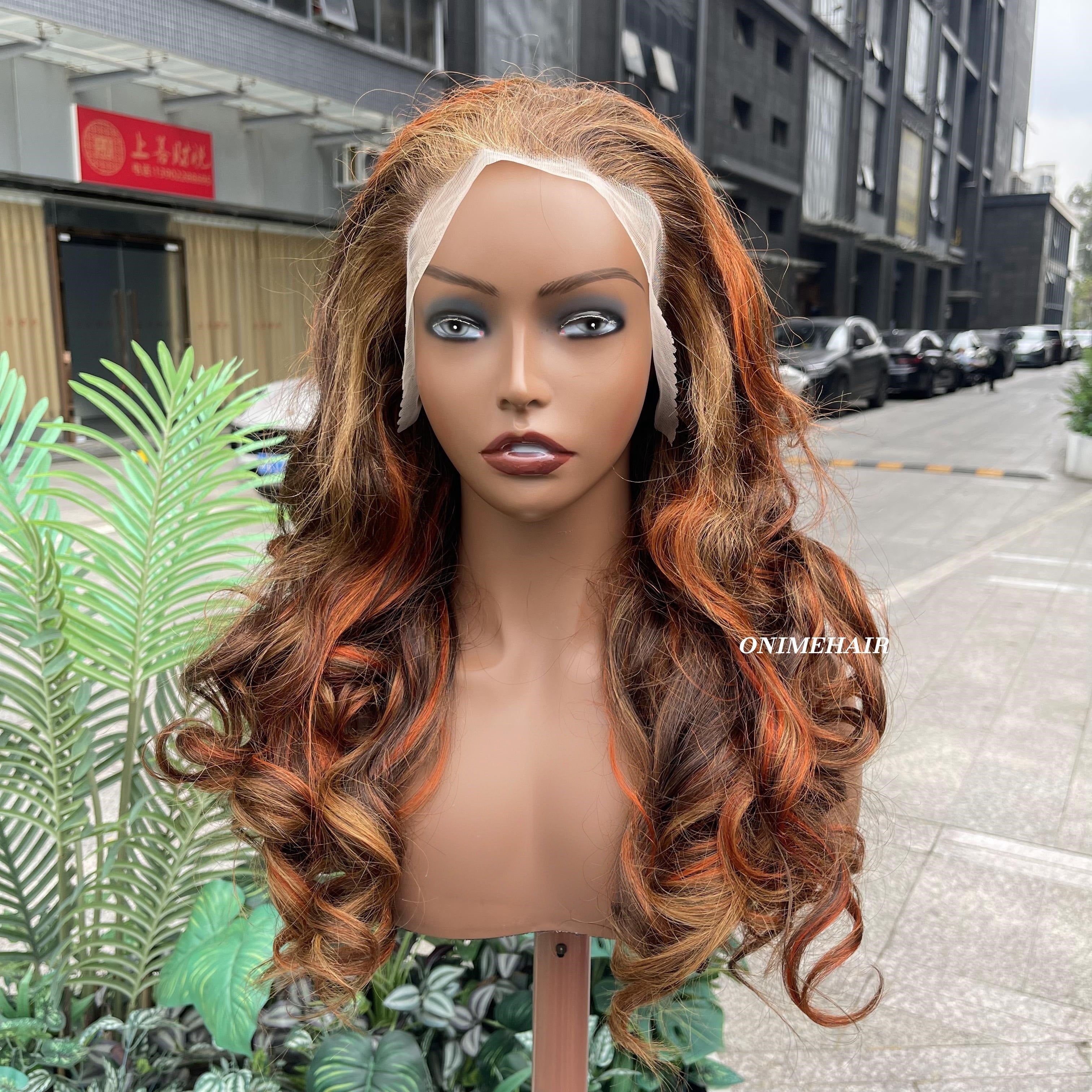 #4/30/350 Rose Wavy Frontal Transparent 13X4  Lace - Onime Hair