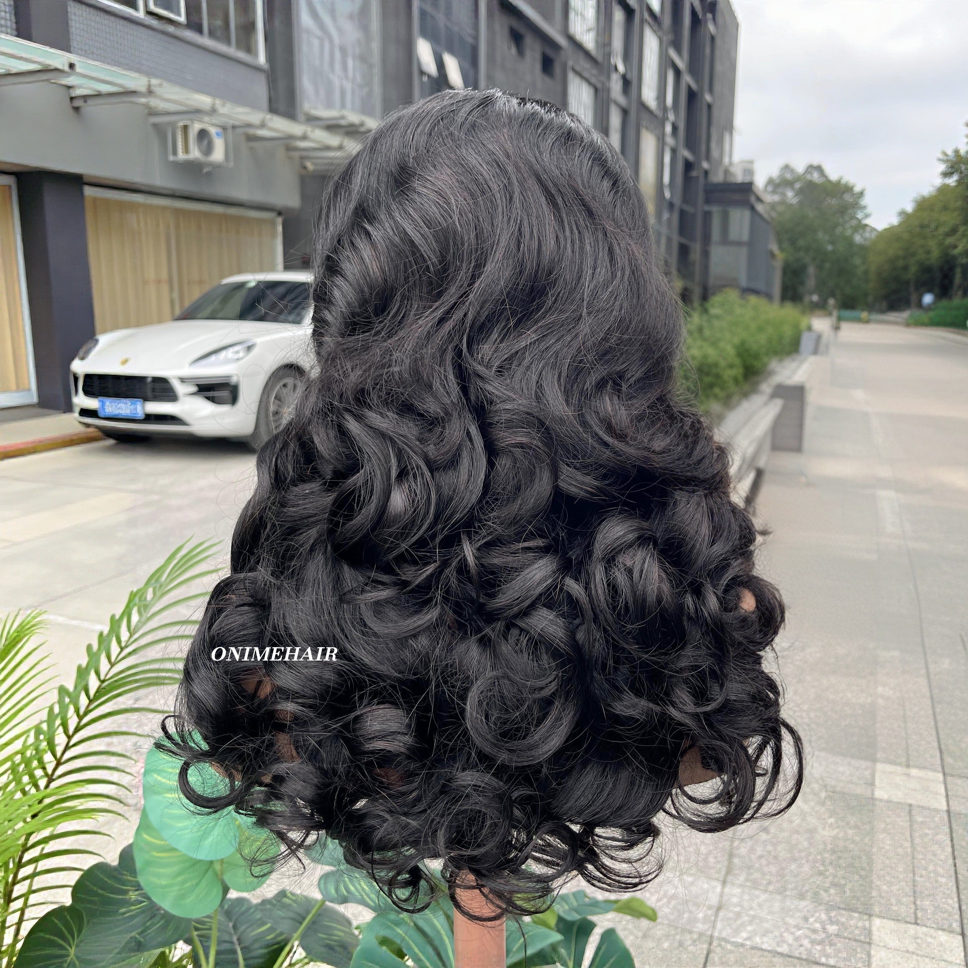 #1B Rose Wavy Frontal Transparent 13X4  Lace - Onime Hair