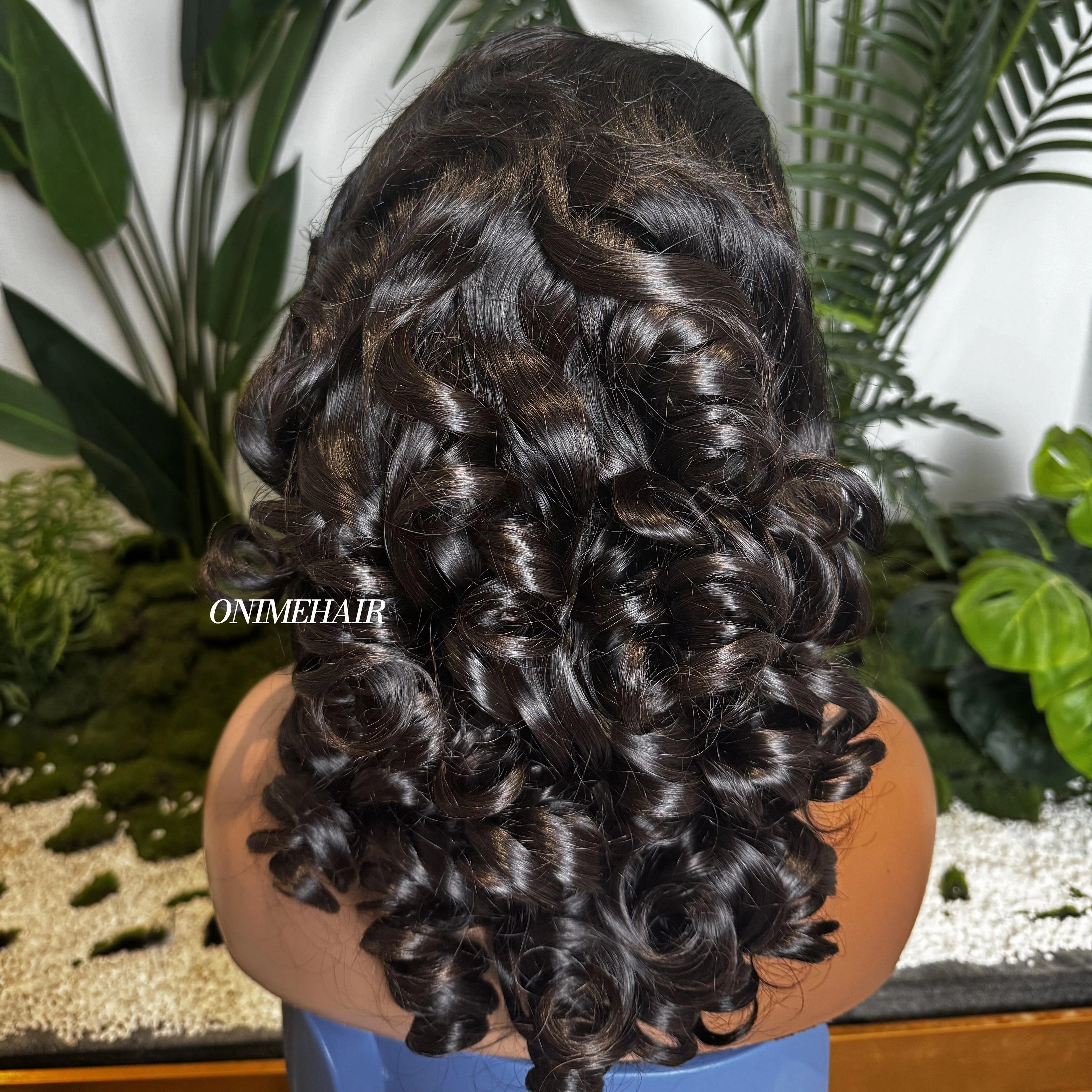 #1B Egg Curly Frontal Transparent 13X4  Lace - Onime Hair