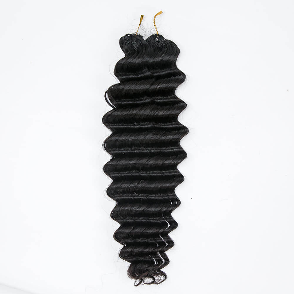 Raw Loose Deep Wave Human Crochet Hair Extensions 100% Real Hair For Crochet Locs Natural Color