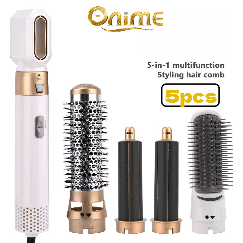 5-in-1 Air Styler Hair Dryer Brush — Auto-Wrap Curls, Smooth Straight, Blade-Free Hot Air Styling Tool