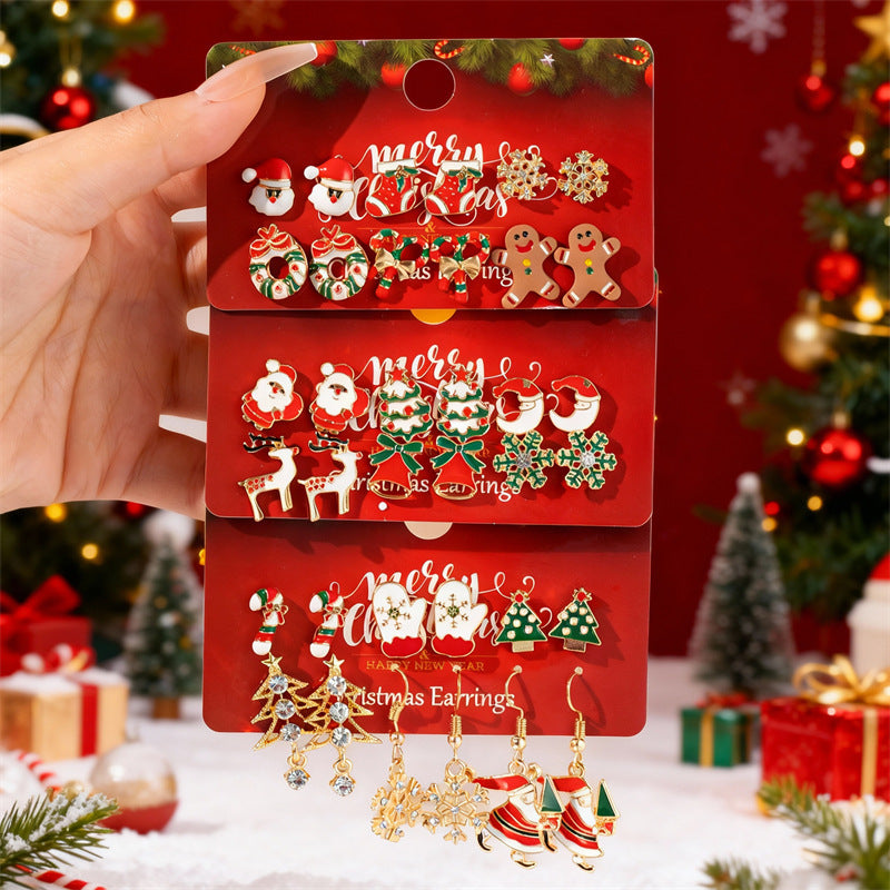 Christmas Earrings 15 Set Pcs