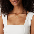 New fashionable circular diamond-encrusted necklace